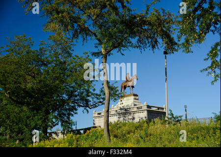 Lincoln Park Ulysses S. Grant Memorial - von Louis Rebisso, Chicago, Illinois. Grant Reiterstatue. Stockfoto