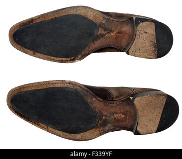 Braune Männer Lederschuhe mit alleiniger niu pi Stockfoto
