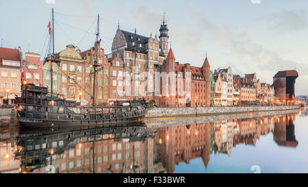 Zentralen Kai von Danzig, Polen Stockfoto