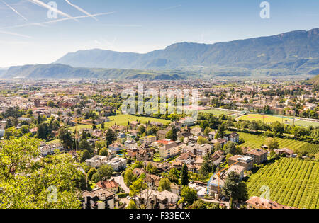 Bozen, Italien - 21.September: Blick über die Stadt Bozen, Italien am 21. September 2015. Stockfoto