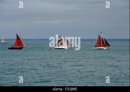 Alten Segeln Regatta, Rigel Cotre, Binic Hafen in der Nähe von Saint-Brieuc, Côtes-d ' Armor, Bretagne, Bretagne, Frankreich Stockfoto