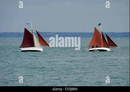 Alten Segeln Regatta, Rigel Cotre, Binic Hafen in der Nähe von Saint-Brieuc, Côtes-d ' Armor, Bretagne, Bretagne, Frankreich Stockfoto