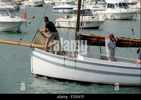 Alten Segeln Regatta, Rigel Cotre, Binic Hafen in der Nähe von Saint-Brieuc, Côtes-d ' Armor, Bretagne, Bretagne, Frankreich Stockfoto