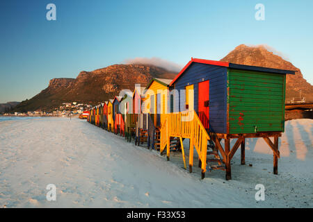 Strandhütten in Muizenberg, Western Cape, Südafrika Stockfoto