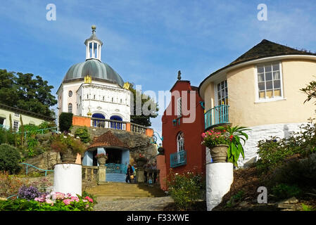 Portmeirion Italianate Dorf Gwynedd North Wales Großbritannien Großbritannien Europa Stockfoto