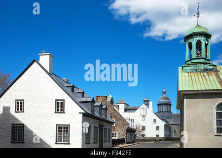 Quebec, Trois-Rivieres, Ursulinen-Straße mit der Ursulinen Kloster und alten Häusern Stockfoto