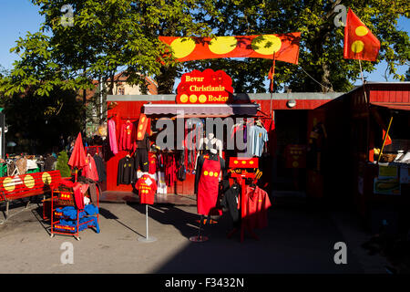 Rot-Shop in Freetown Christiania, Copenhagen. Dänemark Stockfoto