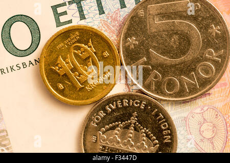Schwedische Währung hautnah Stockfoto