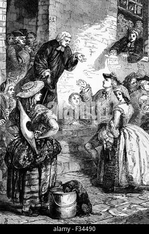 Flotte Ehen in der Londoner Fleet-Gefängnis oder seine Umgebung stattfand waren unregelmäßig oder eine heimliche Ehen, die vor der Ehe Gesetz 1753 in Kraft getreten am 25. März 1754 in England ausgetragen. Stockfoto