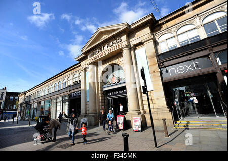 Der Marktplatz Einkaufszentrum, Corporation Street, Bolton. Bild von Paul Heyes, Dienstag, 29. September 2015. Stockfoto