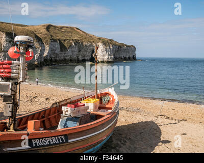 Angeln entgeisterung am Strand im Norden Landung Flamborough Yorkshire UK Stockfoto