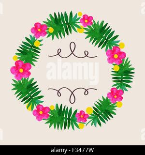 Aquarell Blumen Kranz. Vektor runder Rahmen Stock Vektor