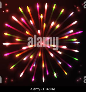 Feuerwerk feiern Jubiläum bunten Gruß dekorativer Hintergrund Vektor-illustration Stock Vektor