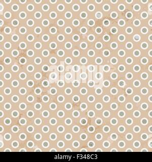 Punktmuster auf Grunge alte Papierstruktur, nahtlose Polka Dot Muster Vintage-Hintergrund Stock Vektor