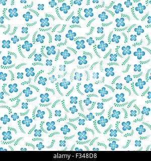 Nahtlose Muster einen kleinen blauen Blüten. Stock Vektor