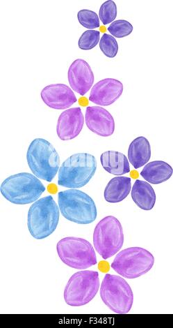 Aquarell Design-Element, Aquarell Blumen-set Stock Vektor