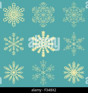 Schneeflocke-Winter-Set. Vektor Stock Vektor