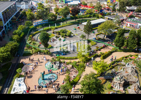 Billund, Dänemark -22 aug 2015- Luftansicht des Legoland Vergnügungsparks. Stockfoto