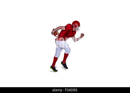 American Footballspieler läuft mit dem ball Stockfoto