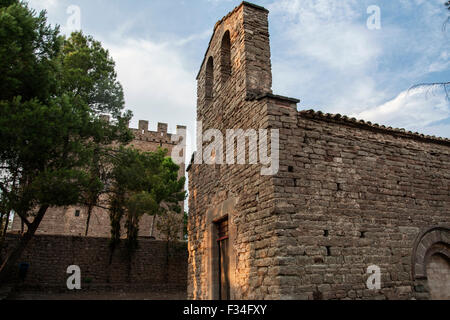 Balsareny Burg. Mare de Deu del Castell Kapelle. Balsareny. Stockfoto