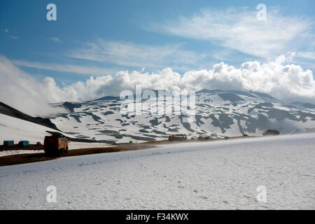 Gorely Vulkan Basislager, Kamtschatka, Russland Stockfoto