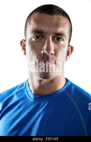 Close-up Portrait von zuversichtlich Rugbyspieler Stockfoto