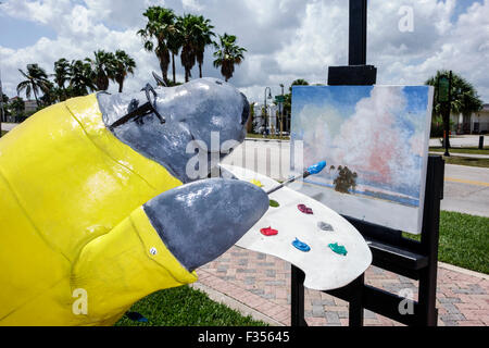 Fort Ft. Pierce Florida, Besucherzentrum, Zentrum, Manatee Observation & Education Center, Fiberglas, Statue, Skulptur, Humor, Humor, Humor, FL150416003 Stockfoto