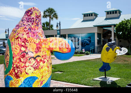 Fort Ft. Pierce Florida, Zentrum, Manatee Observation & Education Center, Fiberglas, Statue, Skulptur, FL150416004 Stockfoto