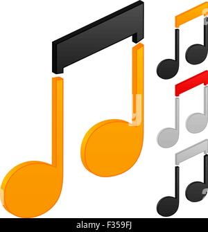 Musik-Ikone auf einem weißen Hintergrund. Vektor-Illustration. Stock Vektor