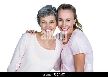 Porträt von fröhlichen Mutter und Tochter Stockfoto