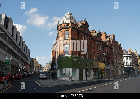 Pinstone Street und Cambridge Street vor dem Umbau im Stadtzentrum von Sheffield England Stockfoto