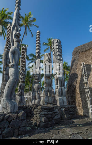 Puuhonua - Honaunau National Historical Park ist ein uns National Historical Park befindet sich auf der Big Island von Hawaii. Stockfoto