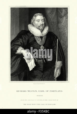 Porträt von Richard Weston, 1. Earl of Portland, Kanzler des Finanzministeriums und späteren Lord Schatzmeister von England unter James ich Stockfoto