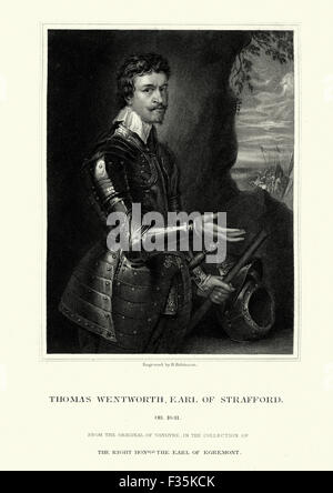 Porträt von Thomas Wentworth, 1. Earl of Strafford Abbildung ein englischer Staatsmann und a-Dur im Vorfeld, die Eng Stockfoto