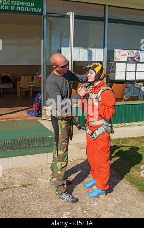 Fallschirmspringer - 2014. Vor dem Start. Stockfoto