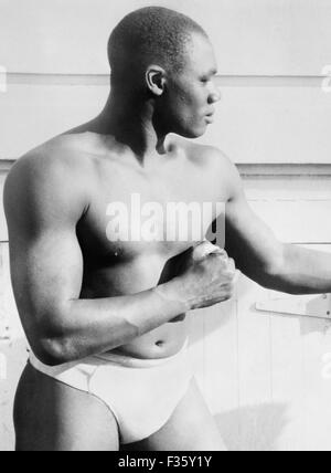 Vintage Foto des Boxers Sam Langford (1883-1956). Kanadischer Langford, den Spitznamen "The Boston Bonecrusher", "The Boston Terror" und "The Boston Tar Baby", wird von vielen als einer der größten Kämpfer aller Zeiten und wohl die größte, nie für einen WM-Titel zu kämpfen. Stockfoto