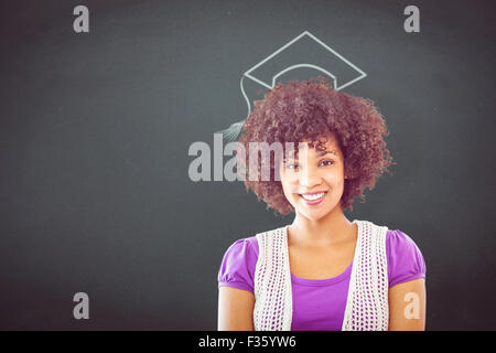 Zusammengesetztes Bild hübsche Frau lächelnd Stockfoto