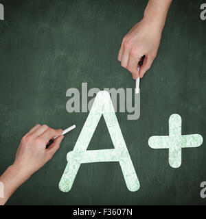 Zusammengesetztes Bild von Hand schreiben mit Kreide Stockfoto