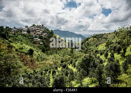 Straßenszene in kleinen Dorf in der Nähe von Kalaw, Shan State in Myanmar Stockfoto