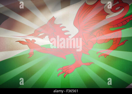 Zusammengesetztes Bild beschnitten Wales Flagge Stockfoto