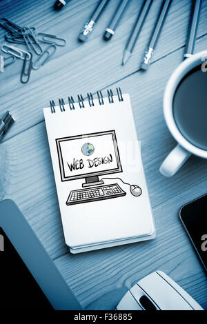 Zusammengesetztes Bild des Webdesigns doodle Stockfoto