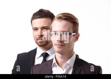 Close-up Portrait von zwei Jungunternehmer Stockfoto
