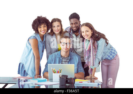 Zusammengesetztes Bild der Mode-Studenten arbeiten im team Stockfoto