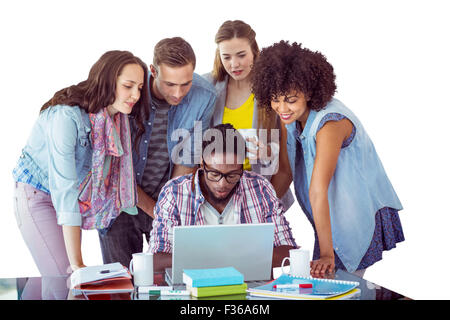 Zusammengesetztes Bild der Mode-Studenten arbeiten im team Stockfoto