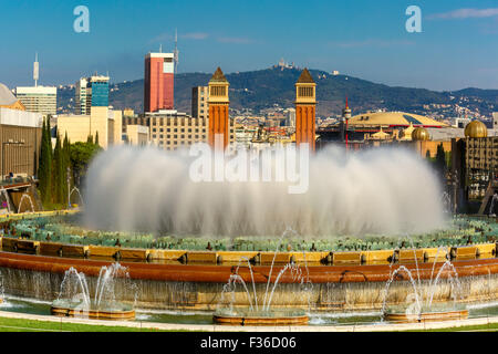 Magischen Brunnen von Montjuic in Barcelona, Spanien Stockfoto