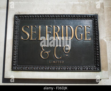 Selfridge und Co. Store in der Londoner Oxford Street. UK-Großbritannien Stockfoto