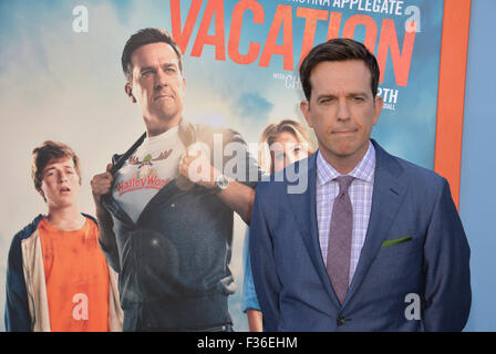 LOS ANGELES, CA - 27. Juli 2015: Ed Helms bei der Premiere seines Films "Urlaub" am Regency Village Theatre in Westwood. Stockfoto