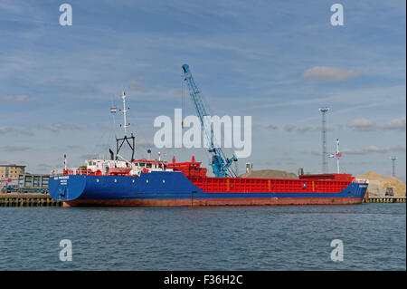 Die Holländer bulk Carrier M & S Providence laden Sand am Westufer auf der River Orwell, Ipswich, UK dockt Stockfoto