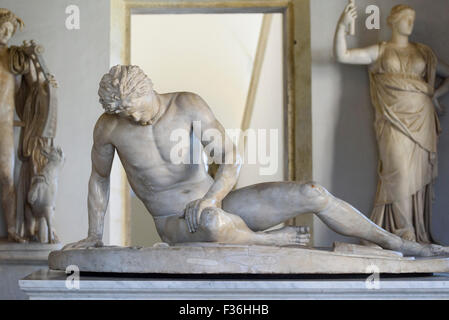 Rom. Italien. Das Capitoline Museum. Die Dying Gaul (Galater), Römische Kopie eines griechischen Originalwerk des 3. C v. Chr.. Stockfoto
