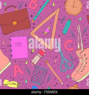 Handgezeichnete Schule Symbole Stock Vektor